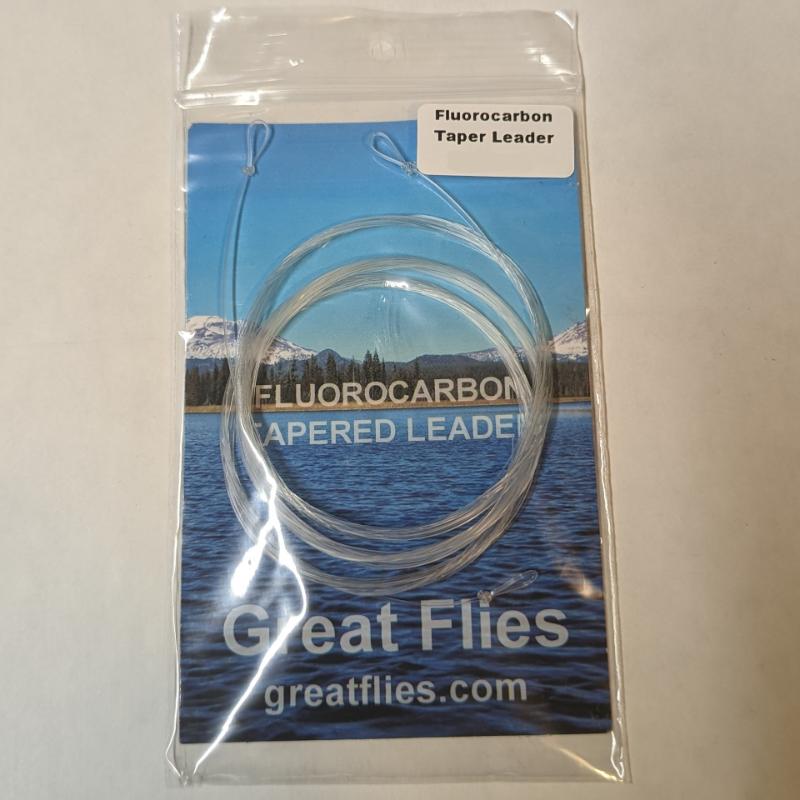 Great Flies Fluorocarbon Tapered Leader - 3 pack - available in 0X, 1X, 2X,  3X, 4X, 5X, 6X, 7X