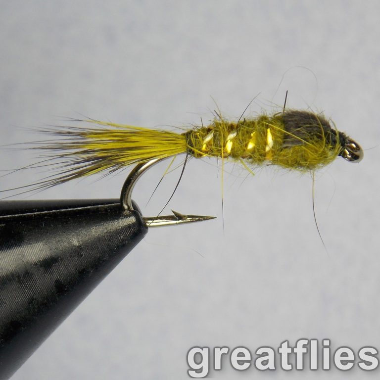 1 dozen (12) – Gold Ribbed Hare’s Ear – OLIVE – Great Flies