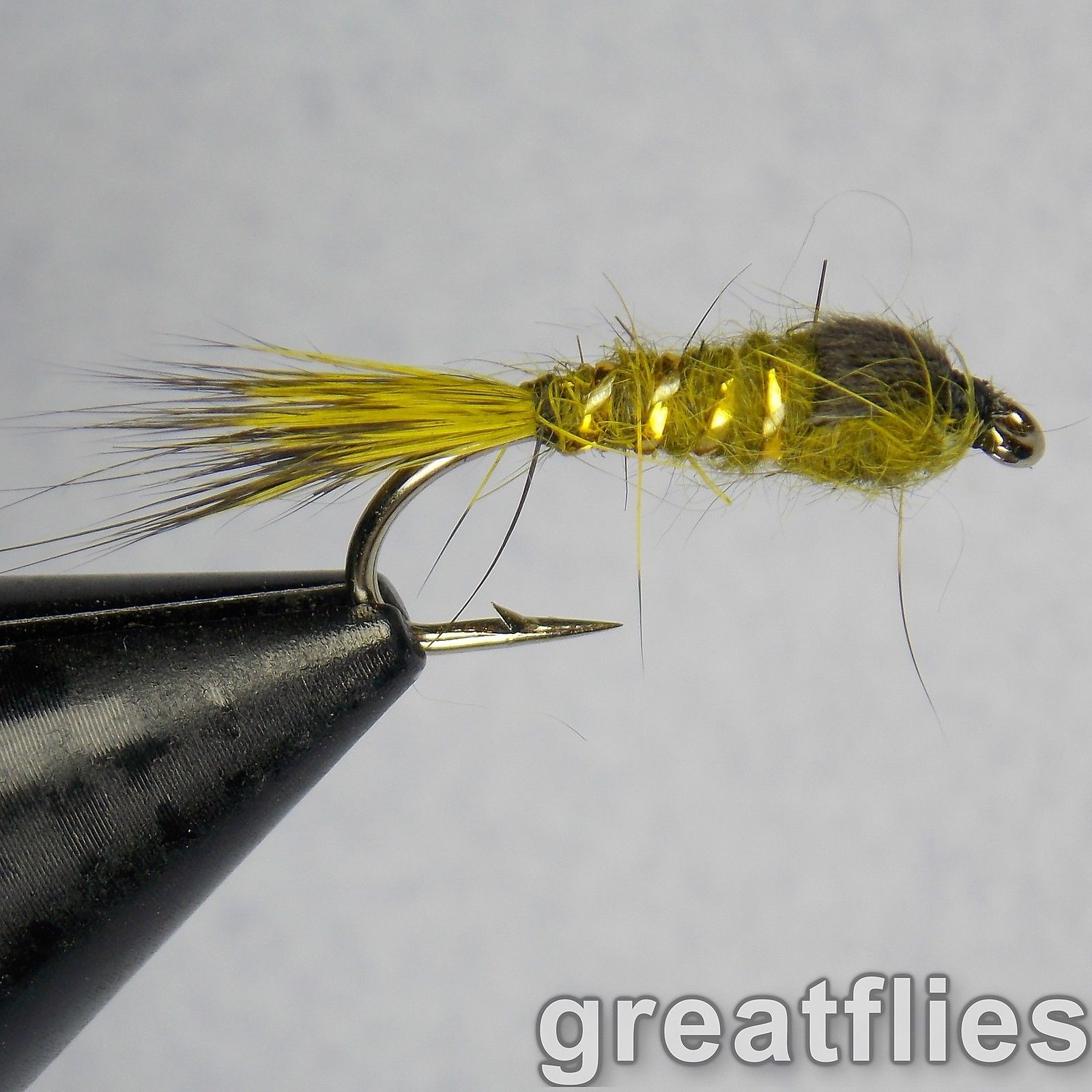 Gold head Hares Ear Nymph size 12  olive/ red 